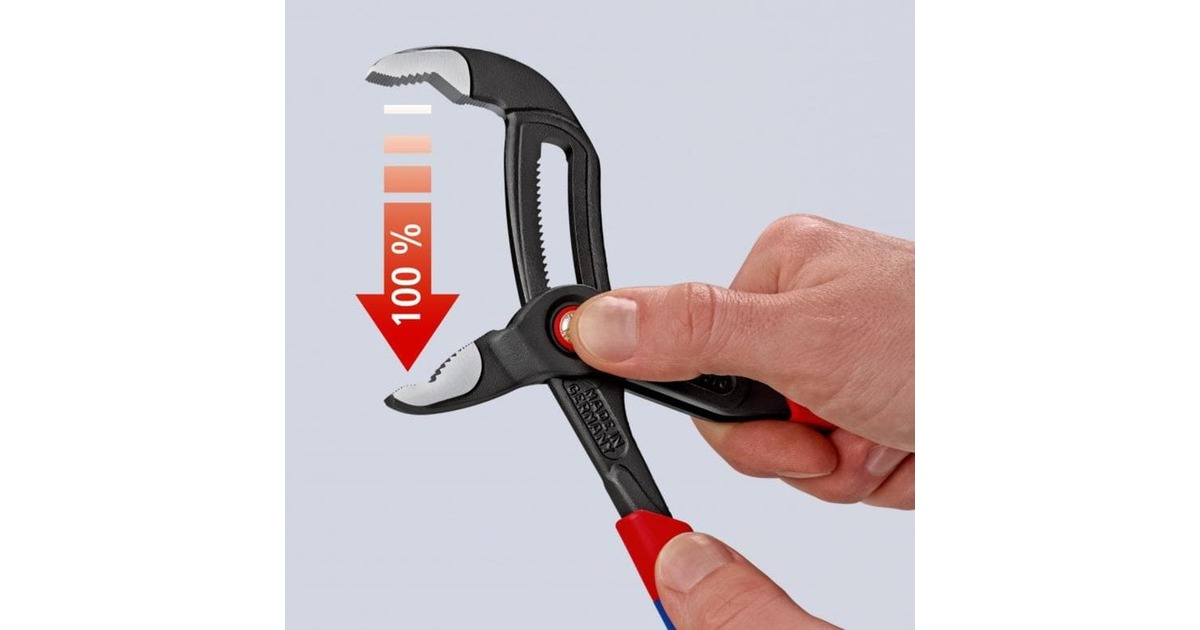 KNIPEX Cobra QuickSet Rohr Wasserpumpen Zange 87 21 250 rot Länge