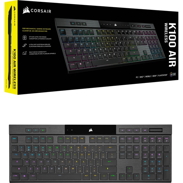 Corsair K100 AIR WIRELESS Gaming Tastatur Schwarz DE Layout Cherry