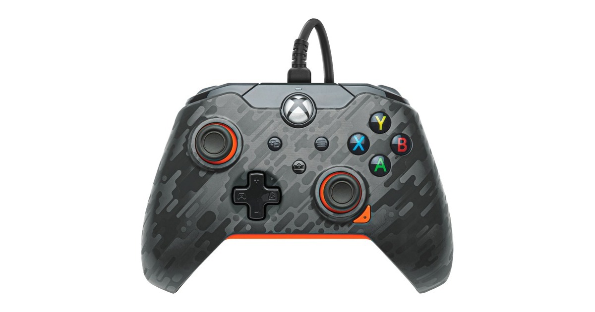 Pdp Wired Controller Atomic Carbon Gamepad Anthrazit Orange Für