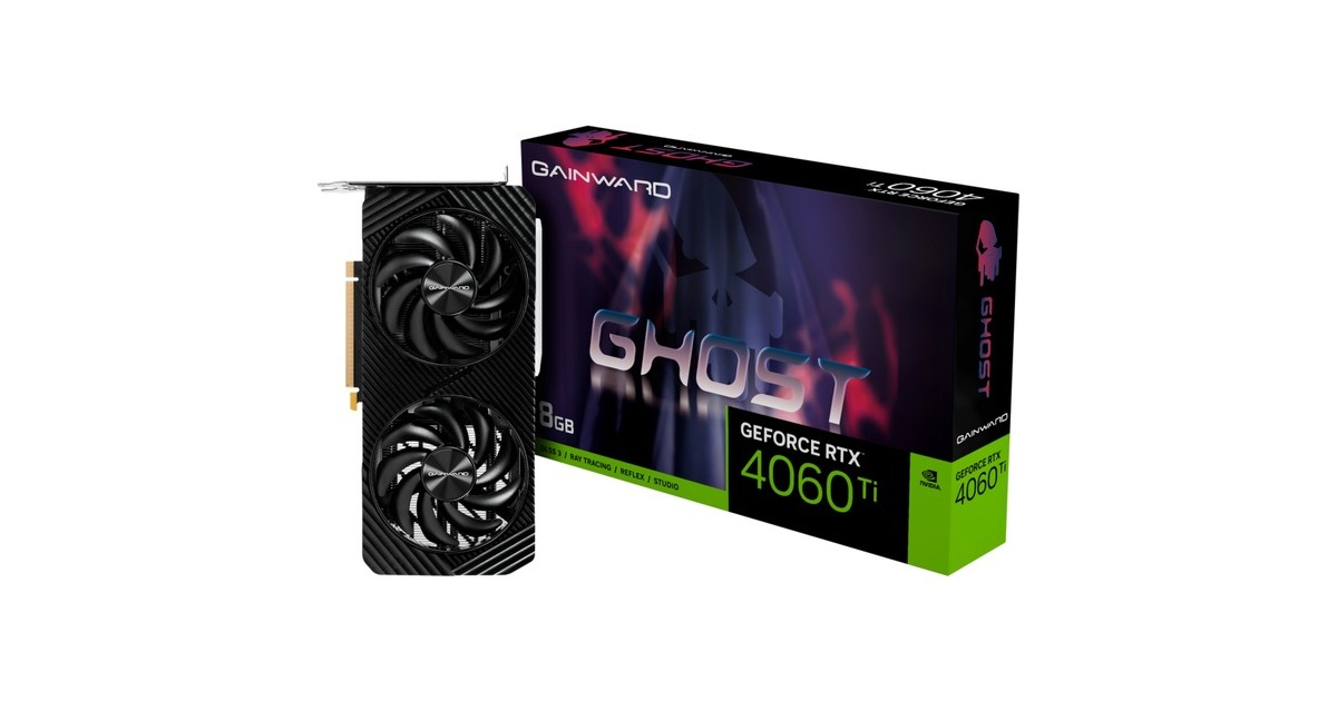 Gainward GeForce RTX 4060 Ti Ghost 8GB, Grafikkarte DLSS 3, 3x