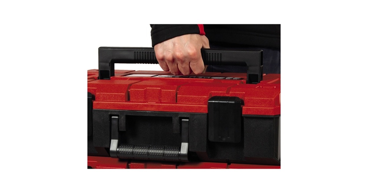 mit foam, Rasterschaumstoffeinlage incl. grid Systemkoffer E-Case schwarz/rot, Einhell S-F Werkzeugkiste