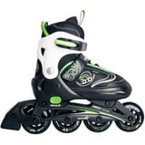 Muuwmi Verstellbare Kinderinliner Gr. 29-32, Inline-Skates grün/schwarz, inkl. Protektoren-Set Gr. XS