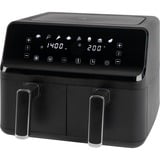 Clatronic Doppel-Heißluftfritteuse FR 3804 H schwarz, 2x 1.350 Watt, 2 Körbe je 4 Liter