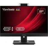 ViewSonic VG2756V-2K Videokonferenzmonitor, LED-Monitor 68.6 cm (27 Zoll), schwarz, QHD, IPS, Webcam, Mikrofon, USB-Hub, USB-C