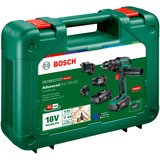 Bosch Akku-Bohrschrauber AdvancedDrill 18V-80 QuickSnap + Zubehör grün/schwarz, 2x Li-Ionen Akku 2,5Ah, Koffer, POWER FOR ALL ALLIANCE