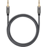 goobay Plus Audio Verbindungskabel AUX 3,5mm stereo schwarz/silber, 3 Meter