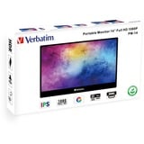 Verbatim PM-14, LED-Monitor 35.5 cm (14 Zoll), schwarz, FullHD, IPS, USB-C, HDR