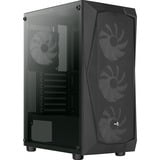 Aerocool Falcon A-BK-v2 , Tower-Gehäuse schwarz, Tempered Glass