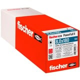 fischer Holzbauschraube PowerFull II 8,0x180 ZK TX VG 50 Stück, Vollgewinde, verzinkt