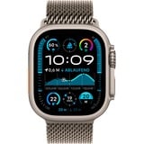 Apple Watch Ultra 2, Smartwatch grau, 49 mm, Milanaise Armband Titan natur, Titangehäuse, Cellular