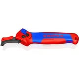 KNIPEX Abmantelungsmesser 16 50 145 SB, Abisolier-/ Abmantelungswerkzeug rot/blau, mit Ratschenfunktion