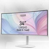 MSI Modern MD342CQPWDE, LED-Monitor 86.4 cm (34 Zoll), weiß, WQHD, VA, Curved, Adaptive-Sync, HDMI, Displayport, USB-C, 120Hz Panel