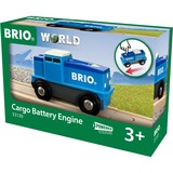 BRIO World Blaue Frachtlok mit Batterie, Spielfahrzeug blau/weiß