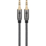 goobay Plus Audio Verbindungskabel AUX 3,5mm stereo schwarz/silber, 5 Meter