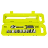 Ryobi Steckschlüssel-Set RHRS11PC, 3/8" grün/grau, 11-teilig, mit 3/8" Umschaltknarre