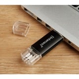 Intenso Twist Line 256 GB, USB-Stick anthrazit/transparent, USB-A 3.2 Gen 1, USB-C 3.2 Gen 1