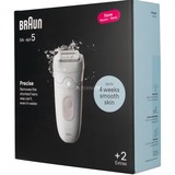 Braun Silk-épil 5-011, Epiliergerät weiß/silber, incl. Aufbewahrungsbeutel, Massageaufsatz