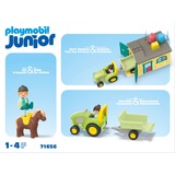 PLAYMOBIL 71656 Junior: Bauernhof-Abenteuer mit Traktor, Anhänger und tierischen Freunden, Konstruktionsspielzeug 