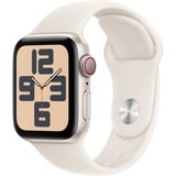 Apple Watch SE, Smartwatch champagner, Aluminium, 40 mm, Sportarmband Polarstern M/L, Cellular