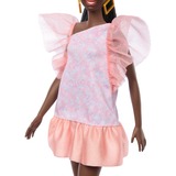 Mattel Barbie Fashionistas-Puppe Peach Puffy Sleeves Dress 