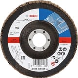 Bosch Fächerschleifscheibe X431 Standard for Metal, Ø 125mm, K60 Bohrung 22,23mm, abgewinkelt