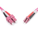 Digitus LWL Patchkabel, Duplex, LC > SC Stecker, Multimode OM4 hellviolett, 5 Meter