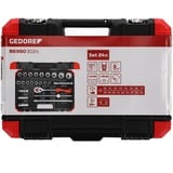 GEDORE Red Steckschlüssel-Satz 1/2", 24-teilig rot/schwarz, mit Umschalt-Knarre, SW 10mm - 32mm