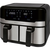 ProfiCook Doppel-Heißluftfritteuse PC-FR 1242 H schwarz/edelstahl, 2x 1.200 Watt, 2 Körbe je 4,5 Liter