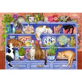 Ravensburger Feel Well & Puzzle - Katzen im Regal 200 Teile