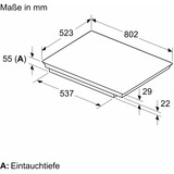 Bosch PXV845HC1E Serie 6, Autarkes Kochfeld schwarz/edelstahl, 80 cm