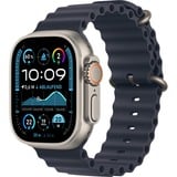 Apple Watch Ultra 2, Smartwatch titan, 49 mm, Ocean Armband Marine, Titangehäuse, Cellular