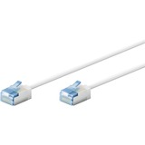 goobay Ultraflexibles Cat.6a Patchkabel slim, U/UTP weiß, 15 Meter, extrakurze Stecker