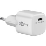 goobay USB-C Schnellladegerät Nano, PD, GaN, 20 Watt weiß, 1x USB-C, Power Delivery 3.0