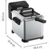 Tefal Fritteuse FR507D Family Pro Digital edelstahl/schwarz, 2.400 Watt, Ölbehälter 4 Liter