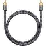 goobay Plus Mono-Cinchkabel schwarz/silber, 10 Meter