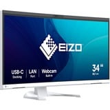 EIZO FlexScan EV3450XC-WT, LED-Monitor 86.7 cm (34.1 Zoll), weiß, UWQHD, IPS, Webcam, Mikrofon, USB-C