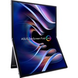 ASUS ZenScreen Fold MQ17QH, OLED-Monitor 43.9 cm (17.3 Zoll), silber, QHD, USB-Hub, faltbar, Dual USB-C, Mini-HDMI