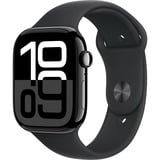 Apple Watch Series 10, Smartwatch schwarz (glänzend), Aluminium, 46 mm, Sportarmband schwarz M/L