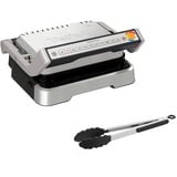 Tefal OptiGrill 2in1 GC773D, Kontaktgrill edelstahl, 2.100 Watt, mit Grillzange