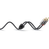 goobay Plus Audio Adapterkabel AUX 3,5mm Klinke > Stereo-Cinch Stecker schwarz/silber, 2 Meter