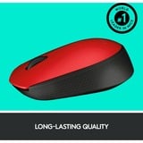 Logitech M171 Wireless, Maus rot, 3 Tasten, für Links- und Rechtshänder, kompatibel mit PC/Mac