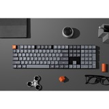 Keychron K5 Max, Gaming-Tastatur grau/orange, DE-Layout, Gateron Low Profile 2.0 Mechanical Red, Hot-Swap, Aluminiumrahmen, RGB