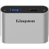 Kingston Workflow USB miniHub, Dockingstation silber/schwarz, USB-C, USB-A