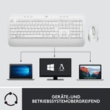 Logitech Signature K650 Combo for Business, Desktop-Set weiß, DE-Layout, Plunger, Logi Bolt, Bluetooth, für Windows/macOS/Chrome OS/Linux/iPadOS/Android