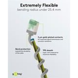 goobay Ultraflexibles Cat.8.1 Patchkabel slim, U/FTP grau, 0,5 Meter, extrakurze Stecker