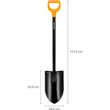 Fiskars Solid+ Spaten mit XL-Blatt schwarz/orange, 20,5cm