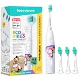 happybrush ECO VIBE KIDS Agnes + 3 Refills, Elektrische Zahnbürste weiß