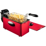 Bestron Cool Zone Fritteuse AF357R rot/schwarz, 2.000 Watt, Ölbehälter 3,5 Liter