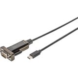 Digitus USB 2.0 Adapterkabel, USB-C Stecker > RS232 Stecker schwarz, 1 Meter