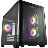 FSP S380-BA bk, Tower-Gehäuse schwarz, Tempered Glass x 2